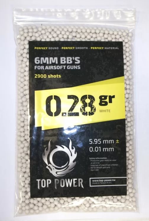 Шары для страйкбола 0.28 Precision BB 2900 shots Top Power