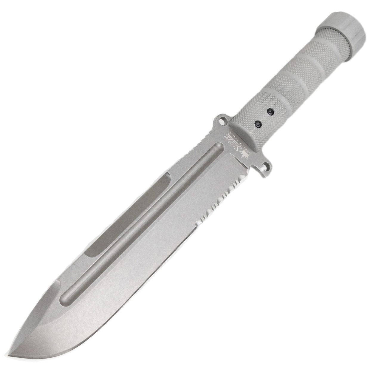 Нож Survivalist-Z D2 TWS (Tacwash, Серрейтор, серая алюм. рукоять)