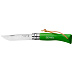 Нож Opinel Tradition Trekking №7, нержавеющая сталь, граб, темляк, зеленый