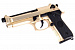 Пистолет страйкбольный (WE) BERETTA M92F позолоченный, металл, WE-M004