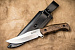 Нож Kizlyar Supreme Caspian AUS-8 S (Сатин, деревянная рукоять, Кожаный чехол)