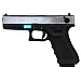 Модель пистолета (WE) GLOCK-18 gen4, авт, металл слайд, хром, сменные накладки, WE-G002B-SV