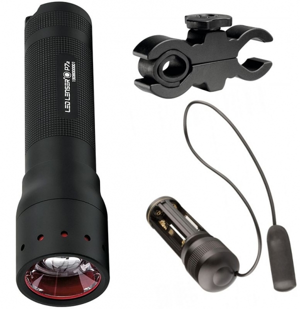 Фонарь ручной LED Lenser P7.2N с креплением (набор для охотников)